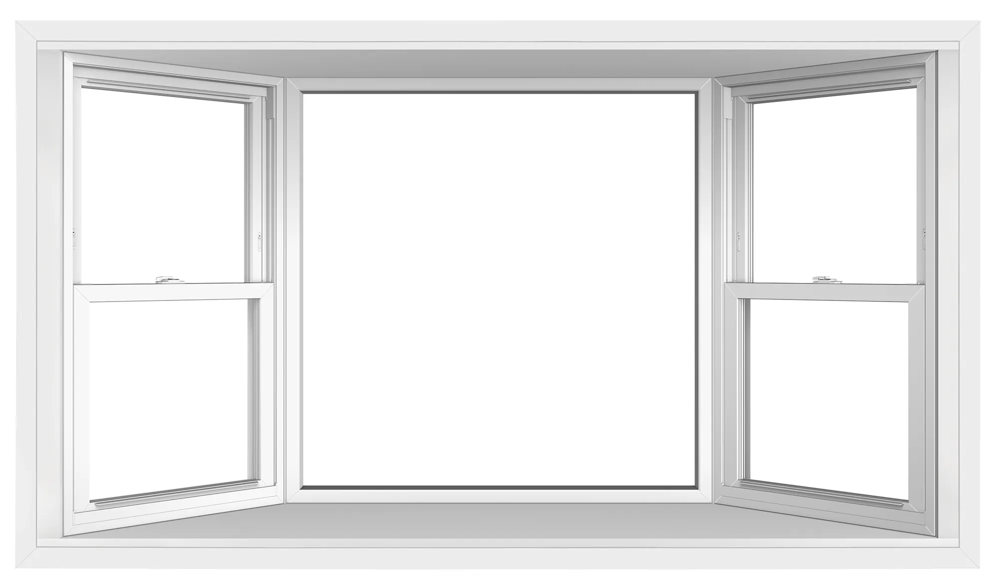 White-framed Bay & Bow Window